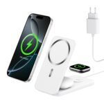 XNYAND 3 in 1 Ladestation – Magnetische Induktive Ladefläche für iPhone, Apple Watch & AirPods