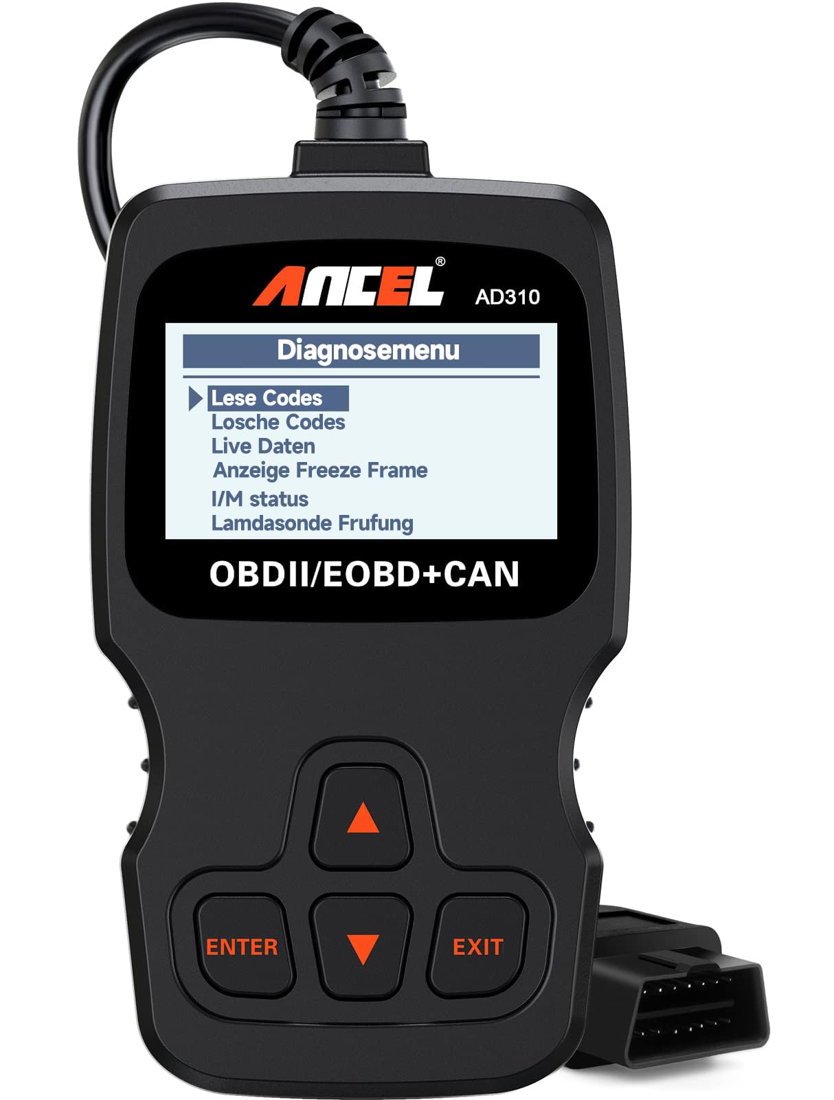 61szgBPYR3L._SY1600_.jpg ANCEL AD310 OBD2 Diagnosegerät – Fehlercodeleser für alle Fahrzeuge ab 1996 – Bild 1