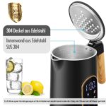 FOR ME Edelstahl Wasserkocher 1,7 L – Digitale Temperaturwahl 40-100°C mit Warmhaltefunktion – Bild 5
