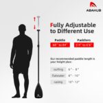 Abahub SUP Paddel 3teilig Teleskop 173–213 cm Aluminium mit PU – Verstellbar für alle Gewässer – Bild 4