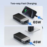 JUOVI 65W Powerbank 20000mAh – Laptop & Handy Schnellladegerät mit 4 Anschlüssen – Bild 4