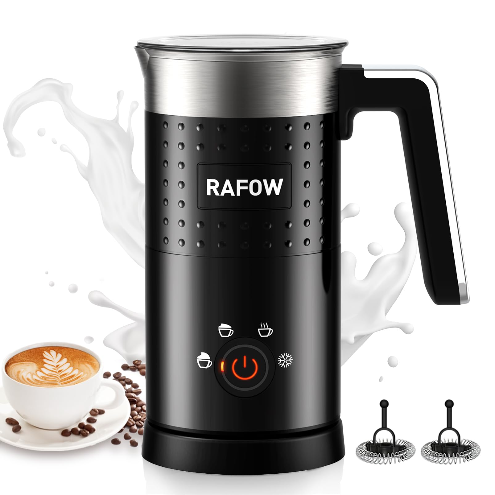 61tKzuNgHWL._SY1605_.jpg Rafow Milchaufschäumer Elektrisch 4 in 1 – 300ml Automatischer Milchschäumer für Cappuccino & Latte – Bild 1