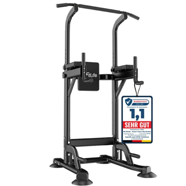 DH FitLife Power Tower – Multifunktionale Dip Station & Klimmzugstange für Home Gym