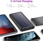 QTshine Solar Powerbank 26800mAh – USB-C Schnellladung mit 3 Ausgängen für iPhone & Samsung – Bild 3