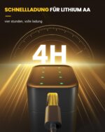 8x AA Wiederaufladbare Lithium Akkus 3600mWh mit Ladegerät & Aufbewahrungsbox – Bild 5
