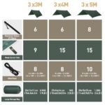 VOSOIR Camping Zeltplane 3x3M wasserdicht – UV- & Regenschutz mit Aluminiumstiften – Bild 8
