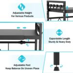 Mointal Mikrowellenregal 2-stufig verstellbar aus Kohlenstoffstahl – Küchenorganizer mit 8 Haken – Bild 5