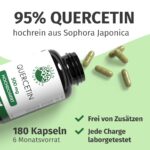 GREEN NATURALS Quercetin Kapseln 500 mg – 180 Stück Vorratspackung aus Sophora japonica – Bild 2