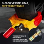 HELDENWERK® Radkralle mit Hochsicherheitsschloss – Diebstahlschutz für PKW, Wohnmobil & Anhänger – Bild 6