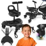 Moby-System Kinderwagenverlängerung mit Sitz & LED-Rädern – Universal Buggy Board für ältere Kinder