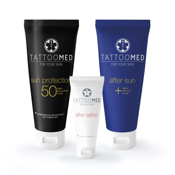 TattooMed Tattoo Protection Pool Kit – LSF 50 Sonnenschutz & After-Care Bundle