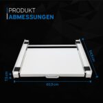 kör4u Zwischenbaurahmen 60,5x54,5cm mit Ausziehplatte & Zurrgurt – Stahlrahmen für Waschmaschine & Trockner – Bild 2