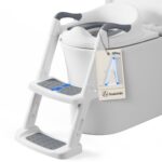 DEANIC Kindertoilettensitz mit Leiter & PU-Polsterung – Sicherer Toilettenaufsatz für Kinder 1-7 Jahre