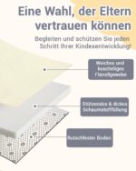 Favodormir Krabbelmatte 120×120×3cm – Rutschfeste Spielmatte mit Schaumfüllung für Babys – Bild 5