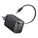 toocki 67W USB-C Schnellladegerät mit 3 Ports & einziehbarem Kabel – GaN Netzteil