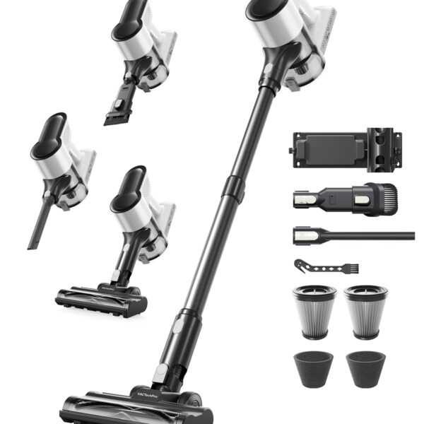 VACTechPro F02 Lite Akku Staubsauger 550W/50kPa – Kabellos mit 8-stufigem Filtersystem