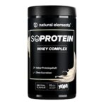 natural elements Whey Protein Pulver Neutral 1kg – 25g Protein pro Portion, ohne Süßungsmittel
