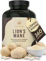Lions Mane 360 Kapseln – 2000mg Hericium Erinaceus täglich – 30:1 Extrakt