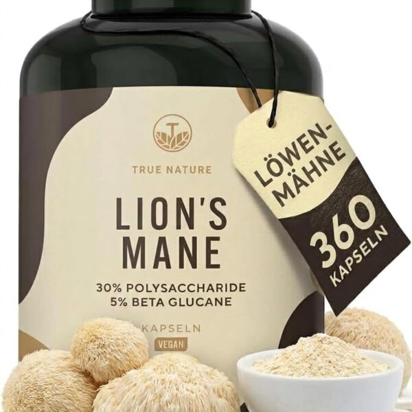 Lions Mane 360 Kapseln – 2000mg Hericium Erinaceus täglich – 30:1 Extrakt