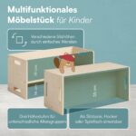 Bellabino Aki Wendebank 2in1 – Kindersitzbank & Tisch aus Birke mit 3 Sitzhöhen – Bild 7