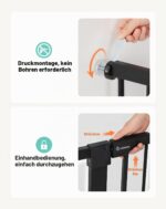 COMOMY Türschutzgitter 91,5cm Extra Hoch – Treppenschutzgitter ohne Bohren für Baby, Kinder & Haustiere – Bild 5