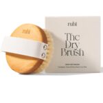 ruhi® Körperbürste Ø 10 cm – Trockenbürste aus Wildschweinborsten für Lymphdrainage & Cellulite