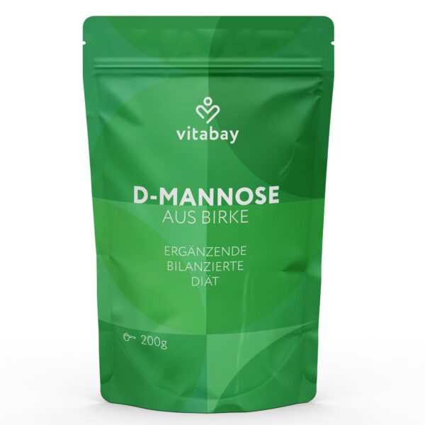 Vitabay D-Mannose Pulver aus Birke – 200 g – 100% rein, vegan & laborgeprüft
