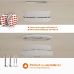 Ruan Rauchmelder 4er Set mit Magnethalterung – 10 Jahre Sensor & austauschbarer Batterie – Bild 8