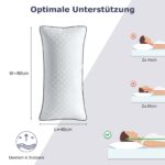 Slybear Kopfkissen 40x80 cm 2er Set – Orthopädisches Seitenschläferkissen waschbar – Bild 2