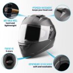 VINZ Kennet Integralhelm mit Sonnenblende – ECE 22.06 zertifiziert für Motorrad & Roller – Bild 3