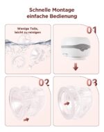 Haokoo Elektrische Milchpumpe Freihändig – 201g tragbar mit 3 Modi & 12 Stufen – Bild 5