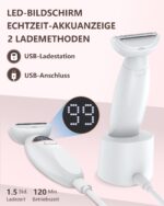 houpoo 3-in-1 Intimrasierer für Frauen – Elektrischer Nass-Trockenrasierer IPX7 – Bild 6