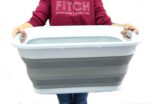 SAMMART 41L Zusammenklappbarer Wäschekorb – Platzsparender Wäschesortierer in Grau – Bild 7