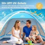 WolfWise Strandmuschel UPF 50+ mit 3 Belüftungsfenstern – UV-Schutz Strandzeit für 3 Personen – Bild 9