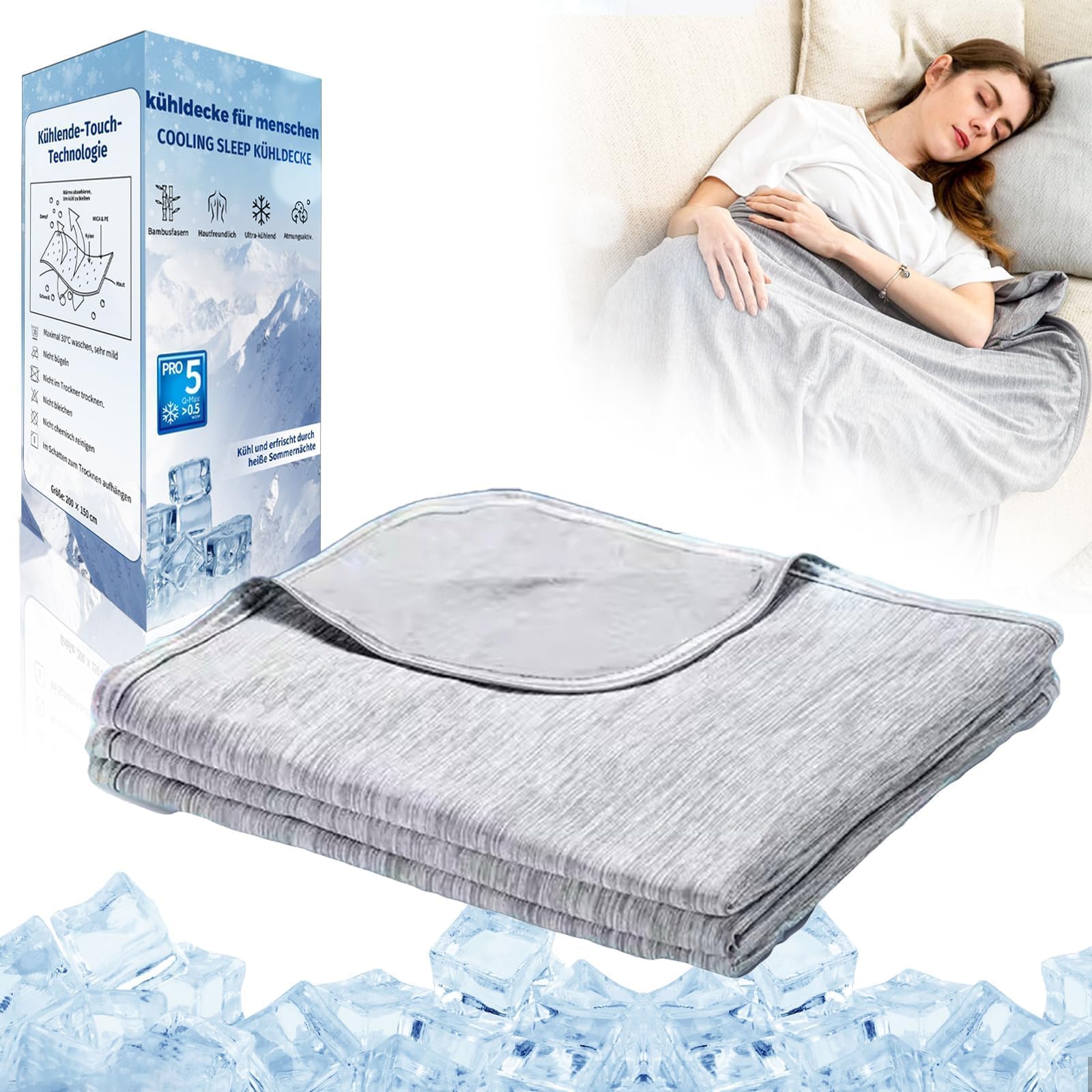 71-6pSLRDFL._SY1600_.jpg Reiteag MagicSleep Kühldecke mit Arc-Chill 5.0 – Atmungsaktive Sommerdecke für erholsamen Schlaf – Bild 1