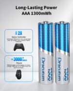 Dracutum 1.5V AAA Lithium Akkus 8er Set, 1300mWh – Wiederaufladbar für Elektronik – Bild 2