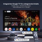 Aurzen Boom Mini 4-in-1 Smart Beamer – 500 ANSI Lumen, Google TV & 4K für Heimkino – Bild 2