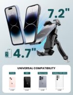 Grefay Motorrad Handyhalterung mit Doppelt Vibrationsgedämpfung – 360° drehbar für 4,5-7,2 Zoll – Bild 6