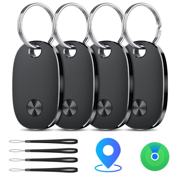 aowoka weTag Pro 4er Pack – Smart Tracker für Apple Find My mit austauschbarem Akku