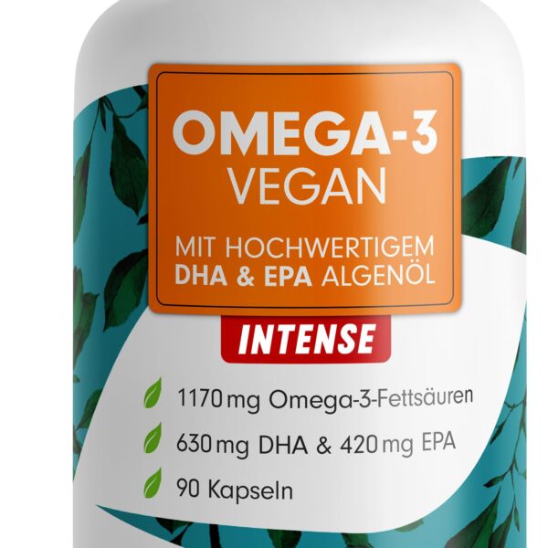 ProFuel Omega-3 Vegan INTENSE – 90 Kapseln mit 630 mg DHA & 420 mg EPA täglich