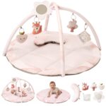 Fortella Baby-Spielbogen mit 5 Sensorik-Spielzeugen – Aktivitätsmatte für Neugeborene 0–12 Monate