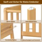 COSYLAND Lernturm ab 1 Jahr – Montessori Learning Tower aus Bambus mit Sicherheitsgeländern – Bild 4
