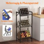 Lifewit Getränkekistenregal 3 Ebenen – Stabiles Kistenregal 450 kg Tragkraft, Schwarz – Bild 4