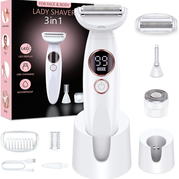 houpoo 3-in-1 Intimrasierer für Frauen – Elektrischer Nass-Trockenrasierer IPX7