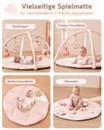 Fortella Baby-Spielbogen mit 5 Sensorik-Spielzeugen – Aktivitätsmatte für Neugeborene 0–12 Monate – Bild 5