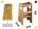 defiPad Lernturm Eiche – Höhenverstellbarer Montessori Learning Tower für Kinder ab 1 Jahr – Bild 4