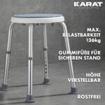 KARAT Duschhocker 360° drehbar & höhenverstellbar – Badhocker bis 150 kg – Bild 4