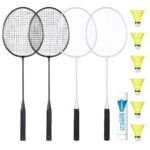 AboveGenius Badmintonschläger 4er Set – Komplettset mit 6 Federbällen für Anfänger