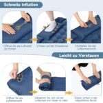 HAUSPROFI Isomatte 10cm mit Fußpumpe & Kissen – Ultraleichte Campingmatratze für Outdoor – Bild 7