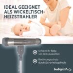 Babyruf BR 80 Wickeltischheizstrahler – 400/800 Watt mit Timerfunktion & Sicherheitsgeflecht – Bild 2